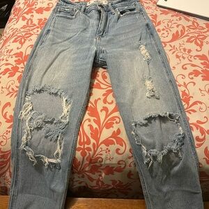 Hollister ripped mom jeans